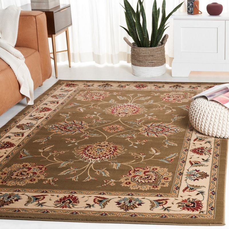 Lyndhurst LNH555 Power Loomed Area Rug - Green/Ivory - 4'x6' - Safavieh