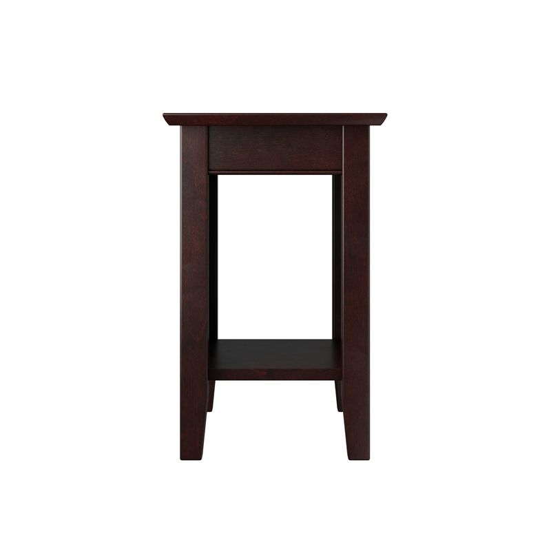 AFI Nantucket 14" Solid Wood End Table with Built-In Charger in Espresso