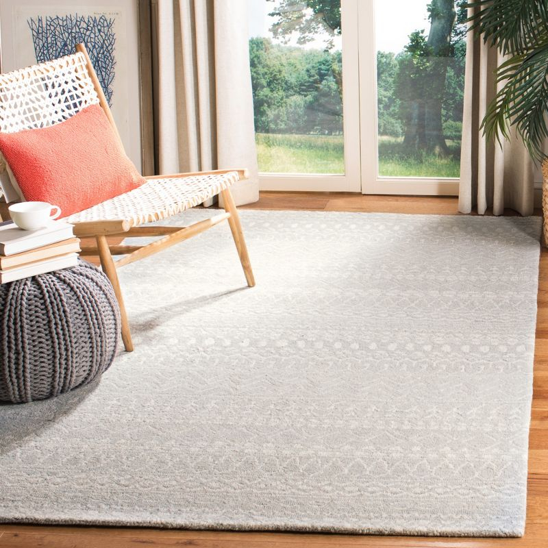 Micro-Loop MLP502 Hand Tufted Indoor Area Rug - Aqua/Ivory - 4'x6' - Safavieh