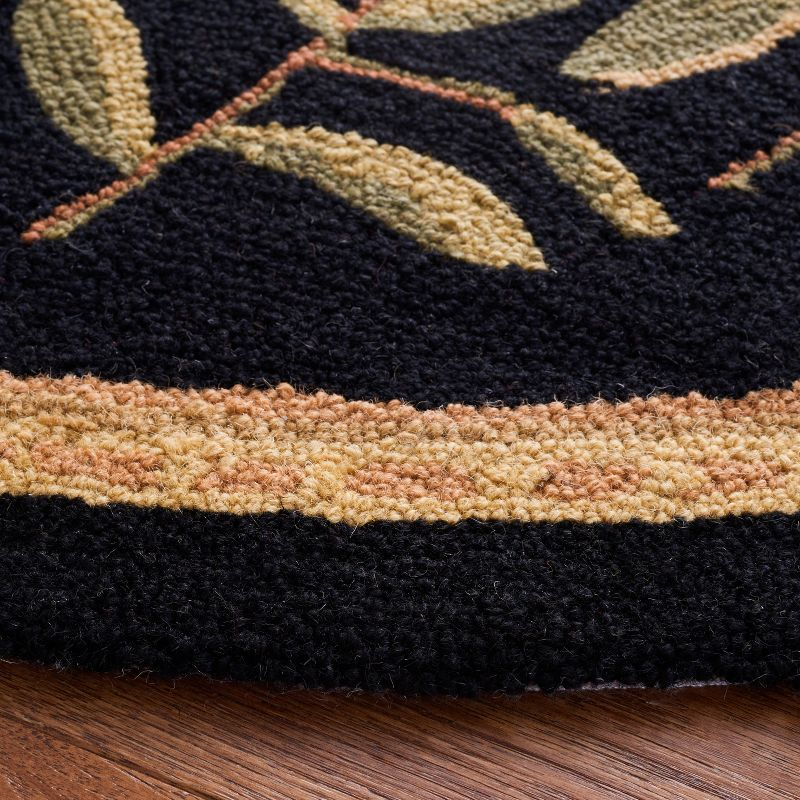 Chelsea HK210 Hand Hooked Area Rug - Black - 8' round - Safavieh.