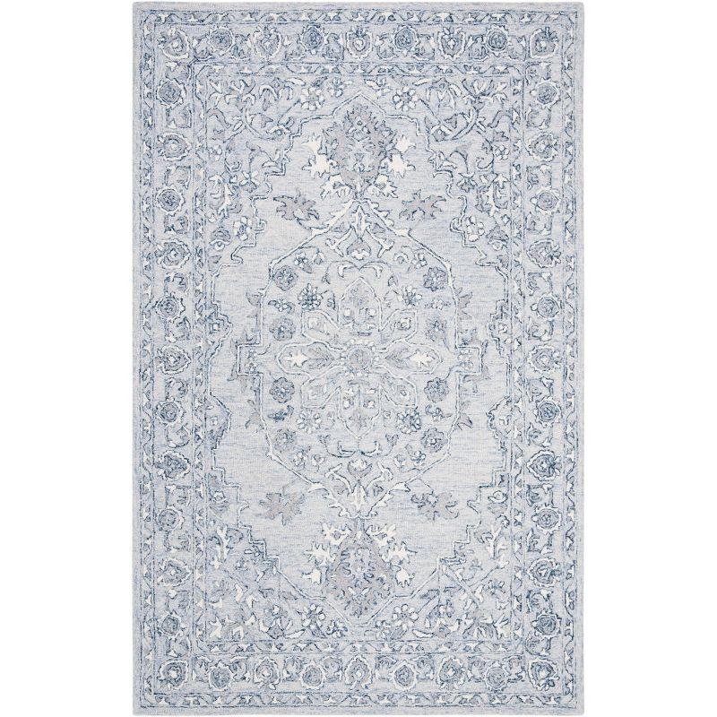Martha Stewart Micro Loop - MSR3370 - Indoor Hand Woven Area Rugs - Light Blue/Ivory - 5'x8'