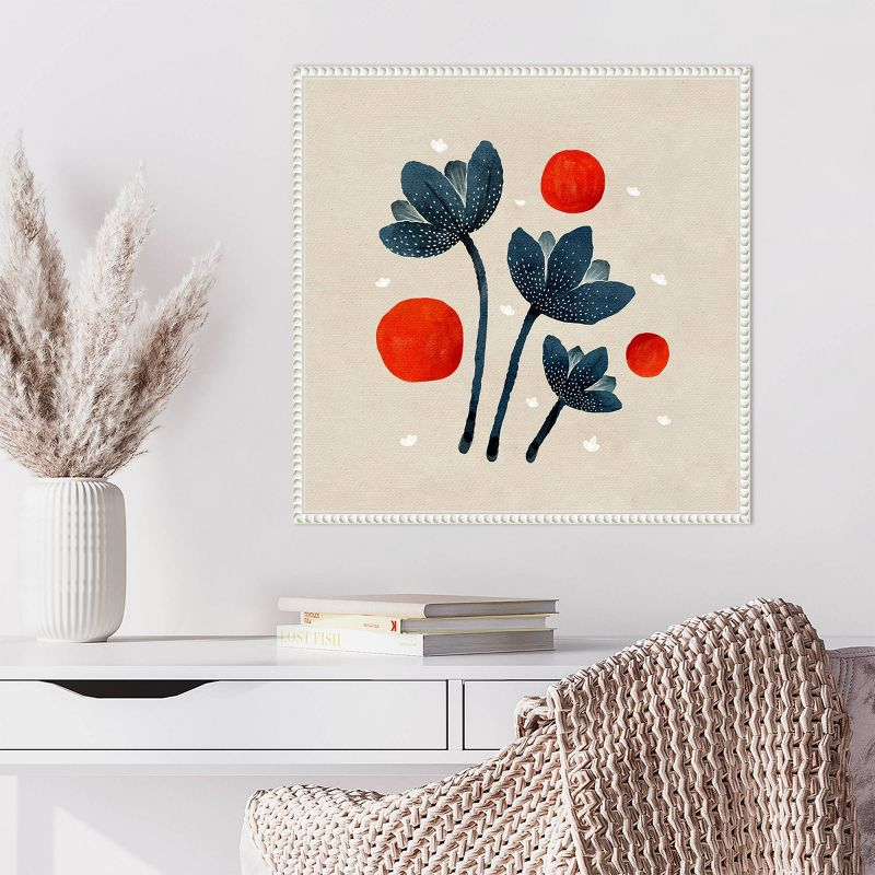 Amanti Art 22"x22" Blue Flowers II by Katie Oshea Framed Canvas Wall Art Print