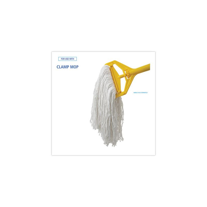Boardwalk Banded Rayon Cut-End Mop Heads, #24, White, 1.25" Headband, 12/Carton