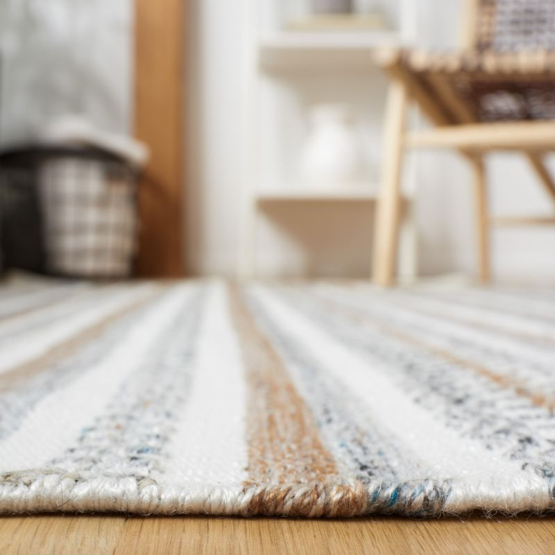 Striped Kilim STK106 Hand Woven Area Rug - Grey/Ivory - 8'x10' - Safavieh.