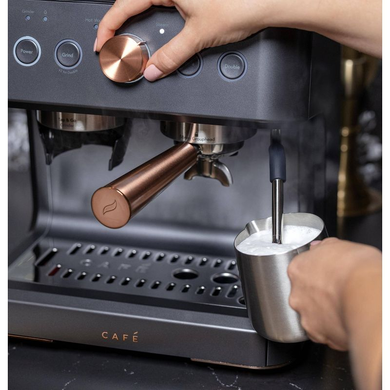 CAFE Bellissimo Semi-Automatic Espresso Machine + Frother Matte Black: GE Appliances, Espresso Maker with Grinder, 2.5L Capacity