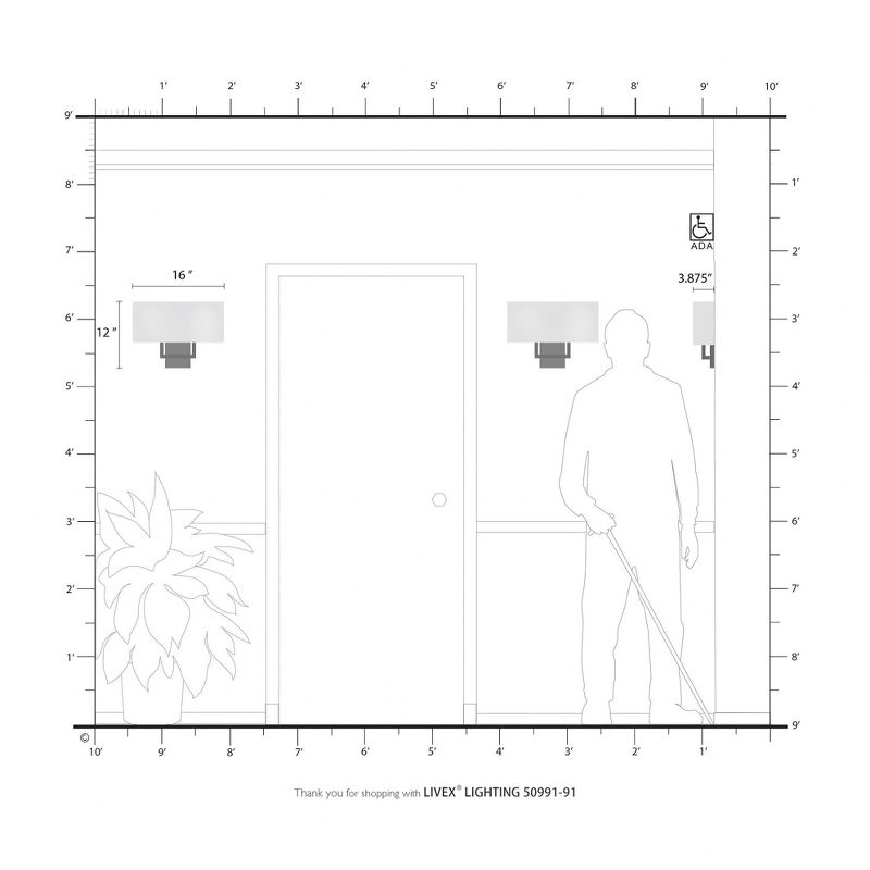 Livex Lighting Pierson 2 - Light Wall Light in  Brushed Nickel
