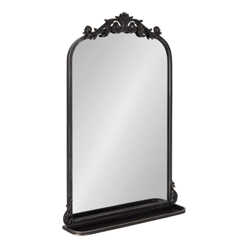 Kate and Laurel Arendahl Functional Mirror with Shelf - Black, 21x32