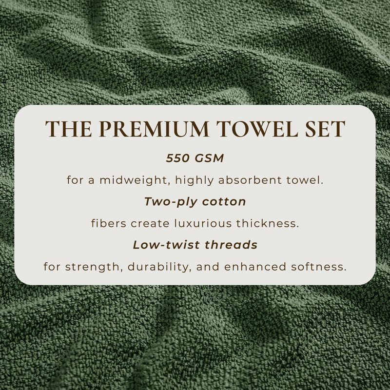 Cotton Quick Dry Textured Single Towel - Great Bay Home (Forest Green, Bath Sheet - Set of 2).
