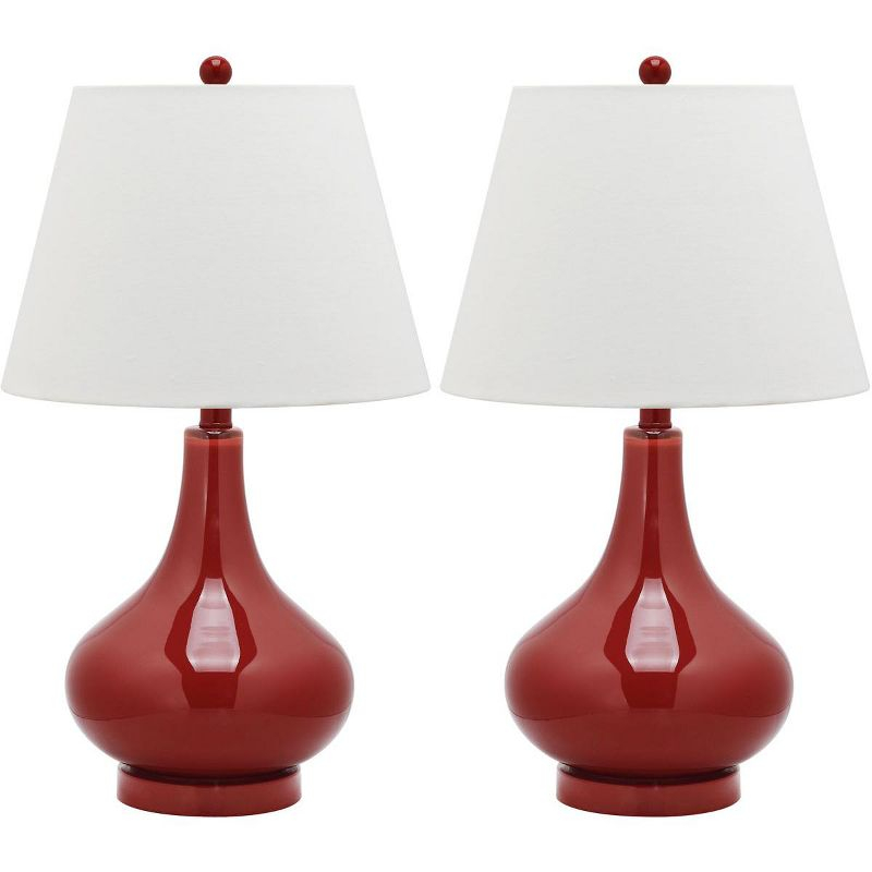 Amy Gourd Table Lamp (Set of 2) - 24 Inch Height - LIT4087 - Red - Safavieh