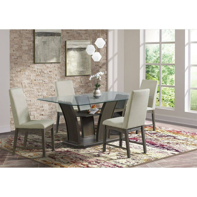 5pc Simms Rectangular Dining Set Walnut - Picket House Furnishings
