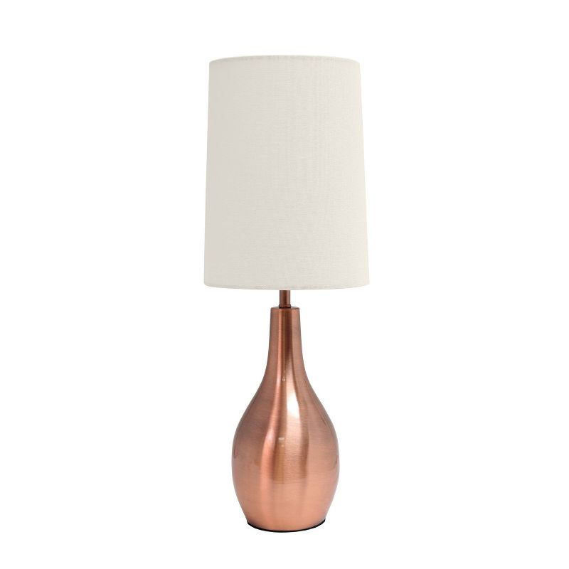 Simple Designs 1-Light Tear Drop Table Lamp Rose Gold: Bedroom, Accent Table, No Assembly Required
