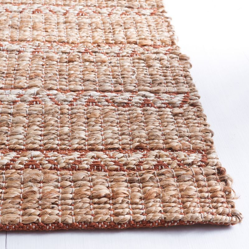 Natural Fiber NFB655 Power Loomed Area Rug - Rust/Natural - 4'x6' - Safavieh.