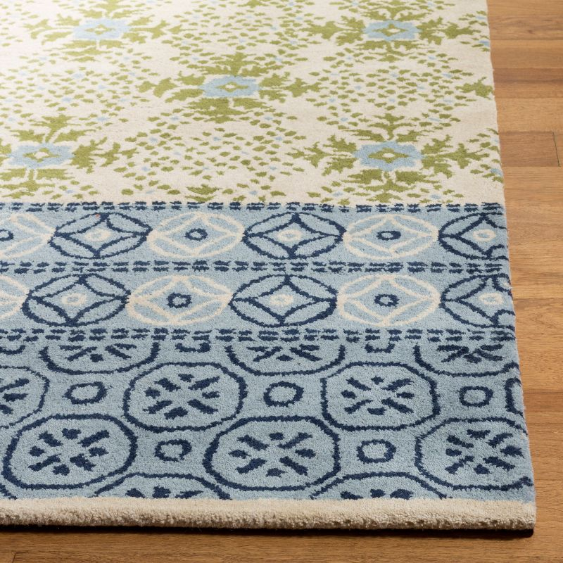 Bella BEL119 Hand Tufted Area Rug - Ivory/Blue - 4'x6' - Safavieh.