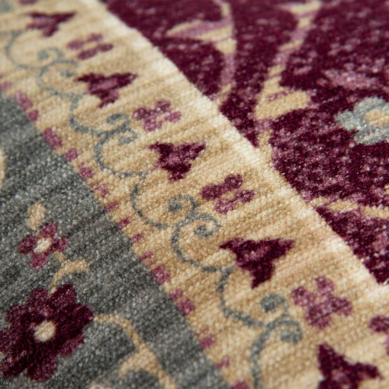 14"x26" Antique Rug Patterened Throw Pillow Cover Red - Rizzy Home