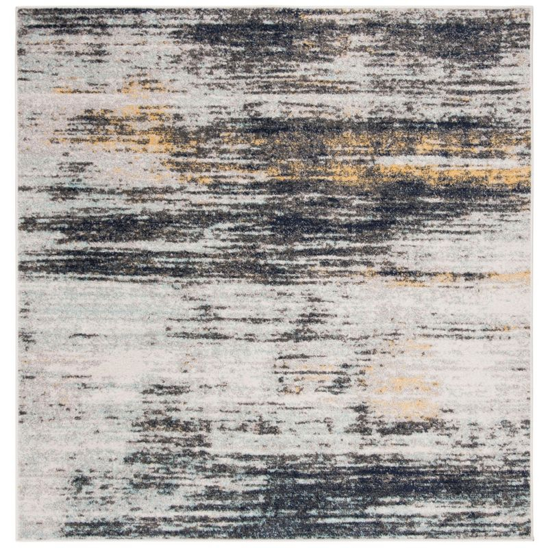 Adirondack ADR201 Power Loomed Area Rug - Light Grey/Black - 6'x6' - Safavieh.