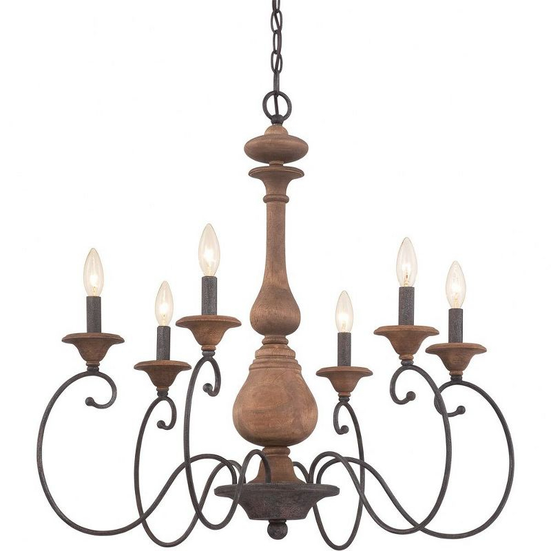 Quoizel Lighting Auburn 6 - Light Chandelier in  Rustic Black