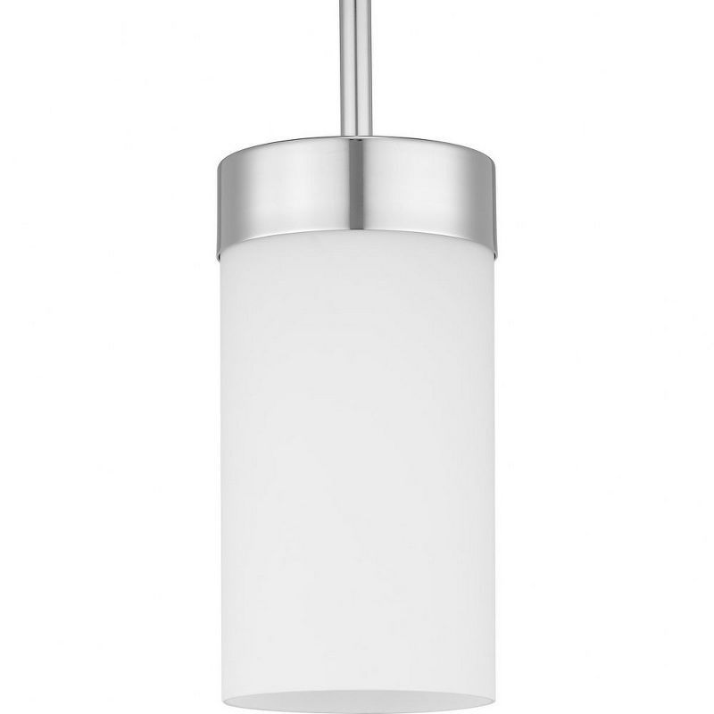 Progress Lighting Elevate 1-Light Mini Pendant, Polished Chrome, Etched White Glass Shade