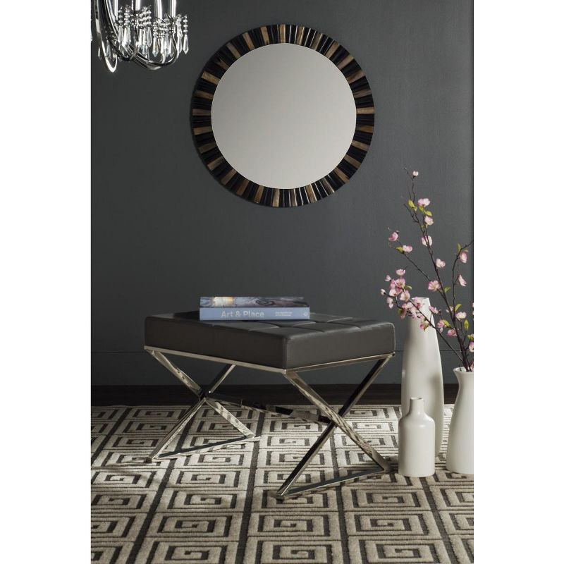 Micha Ottoman - Grey/Chrome - Safavieh