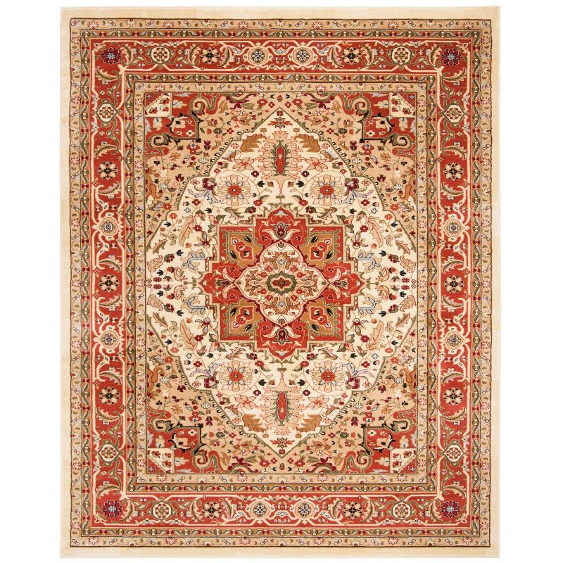 Lyndhurst Heriz LNH330 Power Loomed Area Rug - Ivory/Rust - 8'x11' - Safavieh