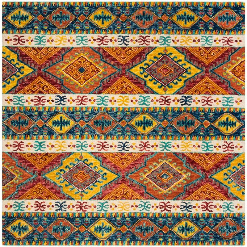 Aspen APN502 Hand Tufted Indoor Area Rug - Navy/Ivory - 7'x7' - Safavieh