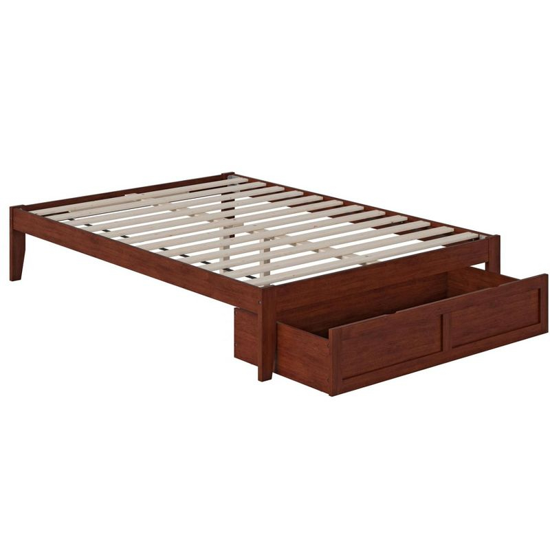 AFI Furnishings Colorado Full Bed with Foot Drawer and USB Turbo Charger in Walnut