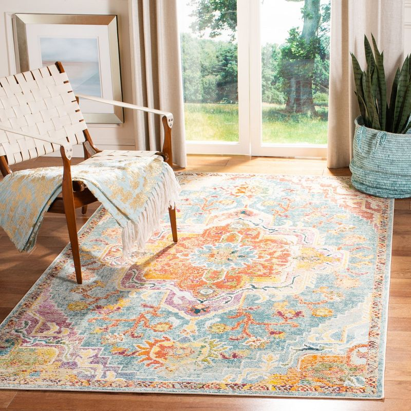 Crystal CRS501 Loomed Indoor Area Rug - Orange/Teal - 4'x6' - Safavieh