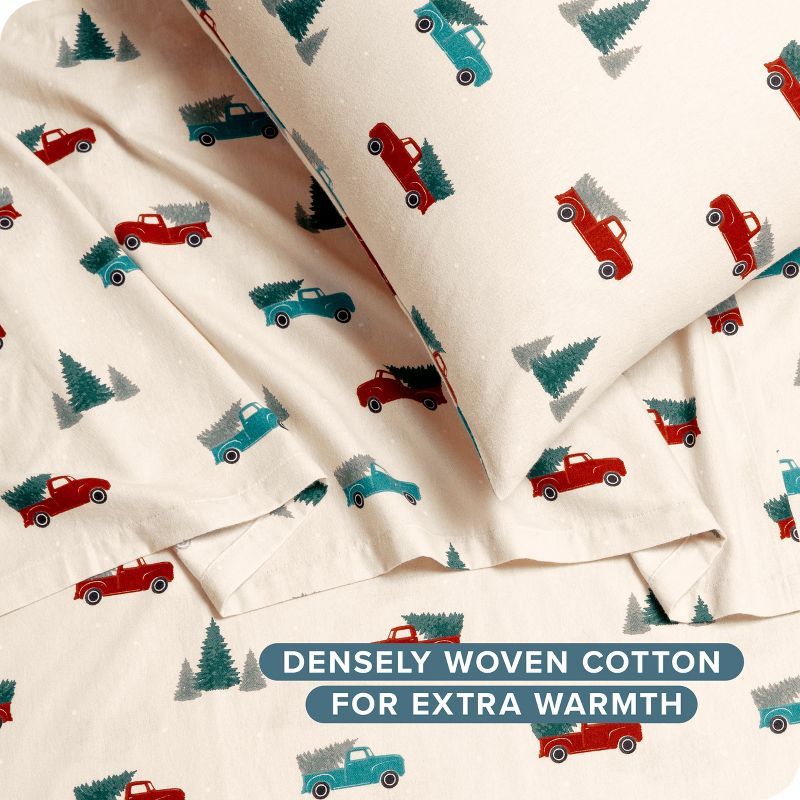 Vintage Truck Cotton Flannel Twin Sheet Set by Bare Home