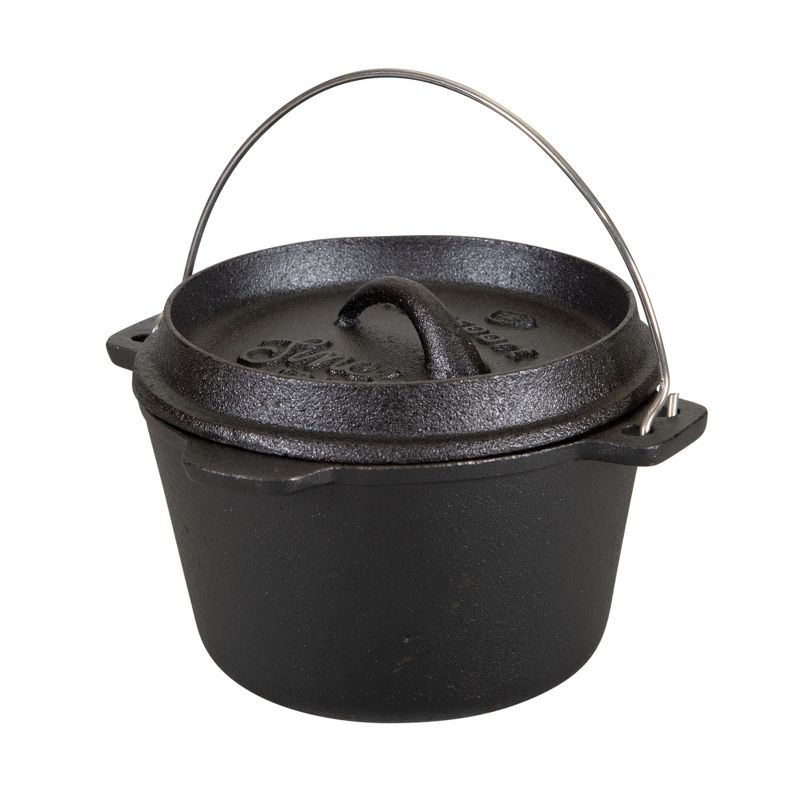 Stansport Preseasoned Cast Iron Flat Bottom Dutch Oven - 1 QT