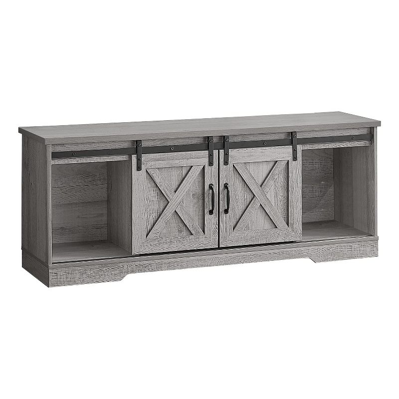 Monarch Specialties Tv Stand 60 Inch Console Media Entertainment Center Storage Cabinet Living Room Bedroom Laminate Grey Transitional