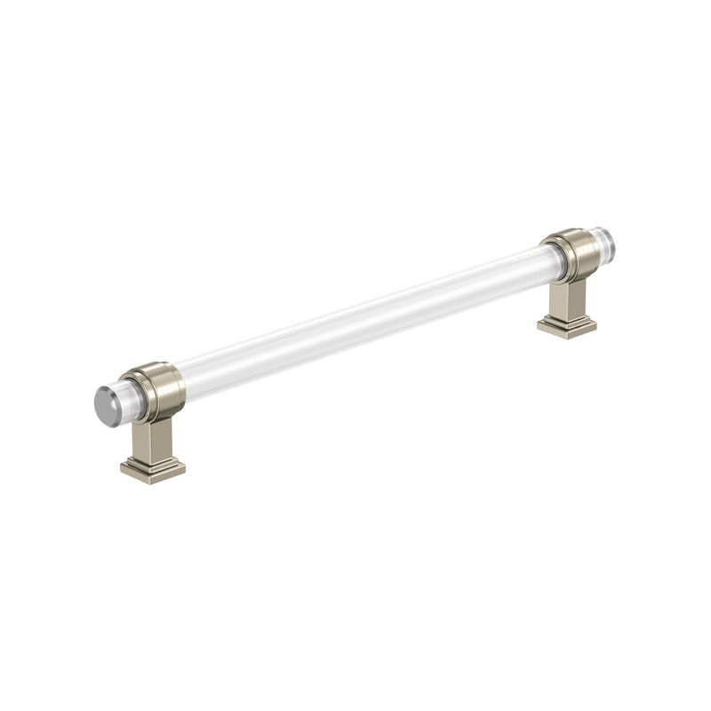 Amerock Glacio 8 inch (203mm) Center-to-Center Clear/Polished Nickel Cabinet Pull