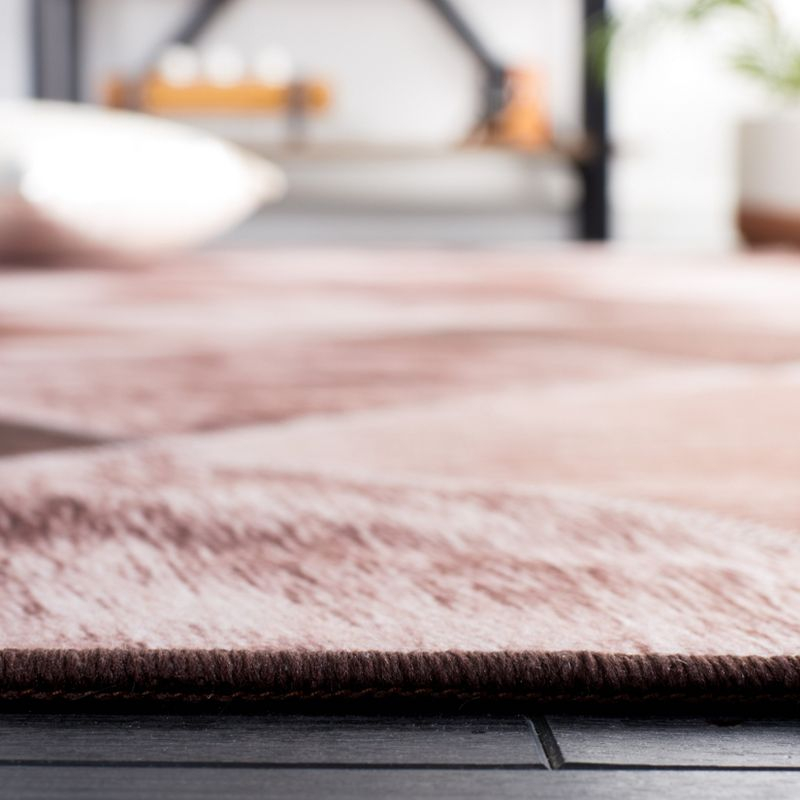 Faux Hide FAH535 Power Loomed Machine Washable Area Rug - Light Brown/Brown - 4'x6' - Safavieh.