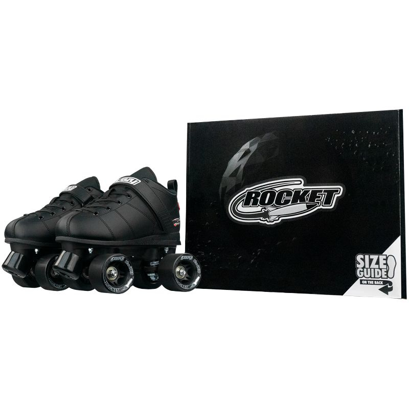Crazy Skates Black Rocket Roller Skates - Men's Quad Skates - 5