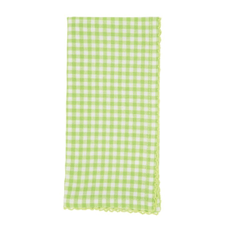 Saro Lifestyle Table Napkins With Gingham Design, Green, (Set of 4 pcs)