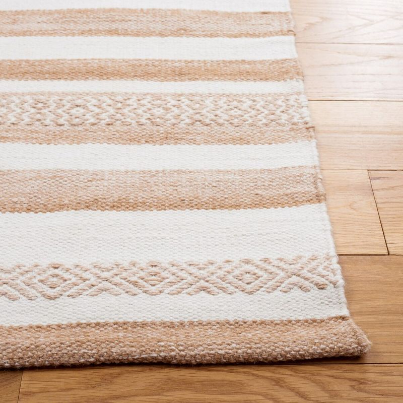 Striped Kilim STK428 Hand Woven Area Rug - Beige/Ivory - 4'x6' - Safavieh.