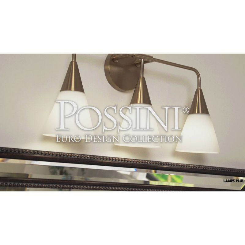 Possini Euro Design Possini Euro Amie 22" 3-Light Warm Brass and Opal Glass Bath Light