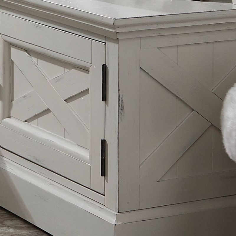 Seaside Lodge Hall Tree White - Home Styles: Mudroom Storage with Bench & Coat Hooks