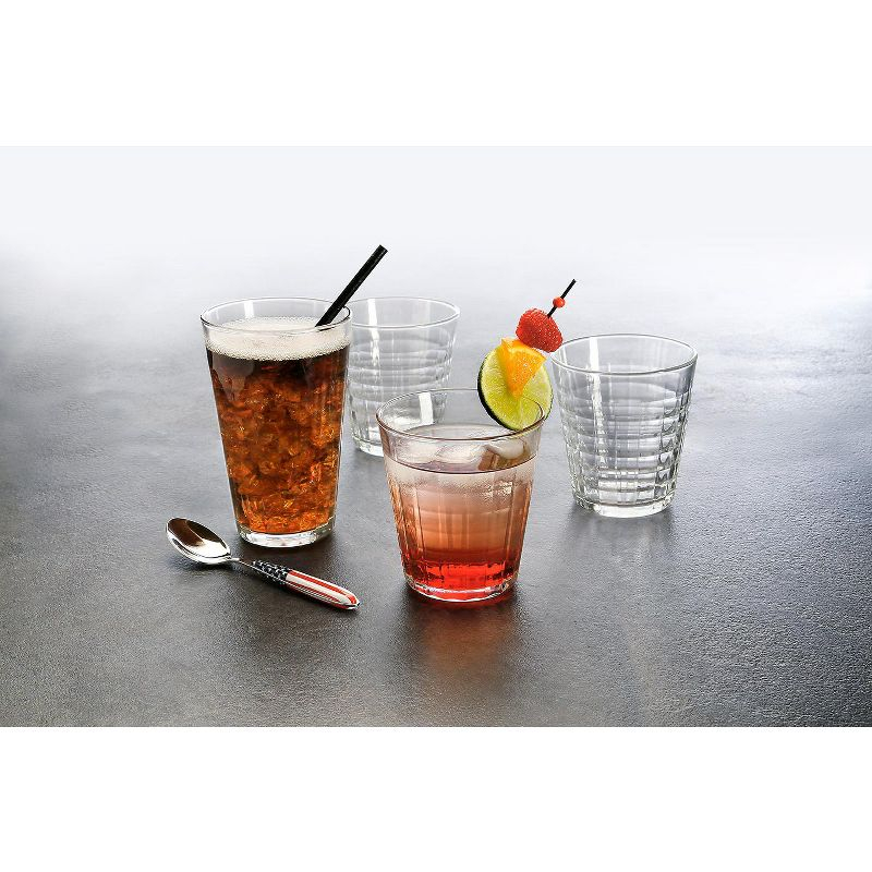 Duralex Prisme Clear Tumbler, Made in France, Set of 6, 17.625 ounce