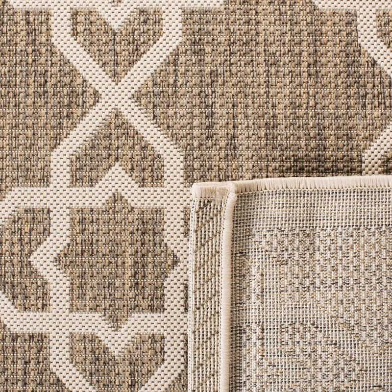 Courtyard CY6032 Power Loomed Indoor and Outdoor Area Rug - Brown/Beige - 4'x5'7" - Safavieh