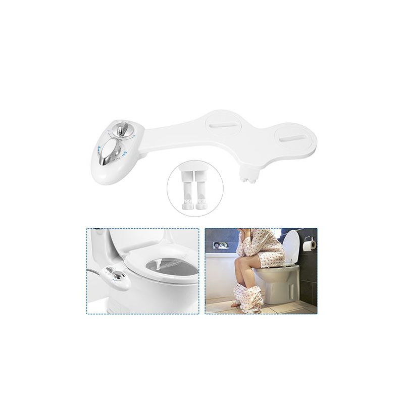 iMountek "Cold Water Spray Bidet with Self-Cleaning Dual Nozzle & Feminine Wash – Non-Electric Toilet Seat" White