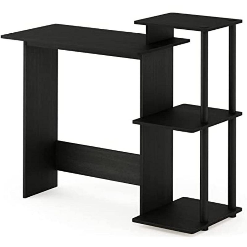 Furinno Modern Computer Desk Home Office Writing Study Laptop Table Workstation with CPU Stand & Open Storage Bookshelf,Americano/Black