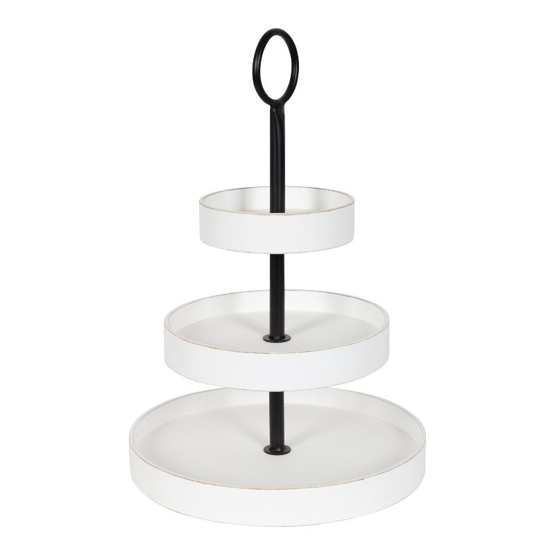 Kate and Laurel Woodmont Tray, 3 Tier, White