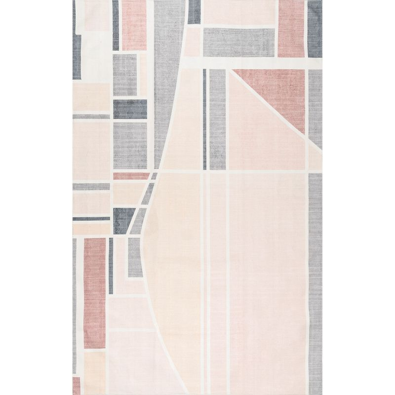 Nuloom Dannie Modern Geometric Pet Friendly Machine Washable Area Rug, 8' x 10', Light Beige