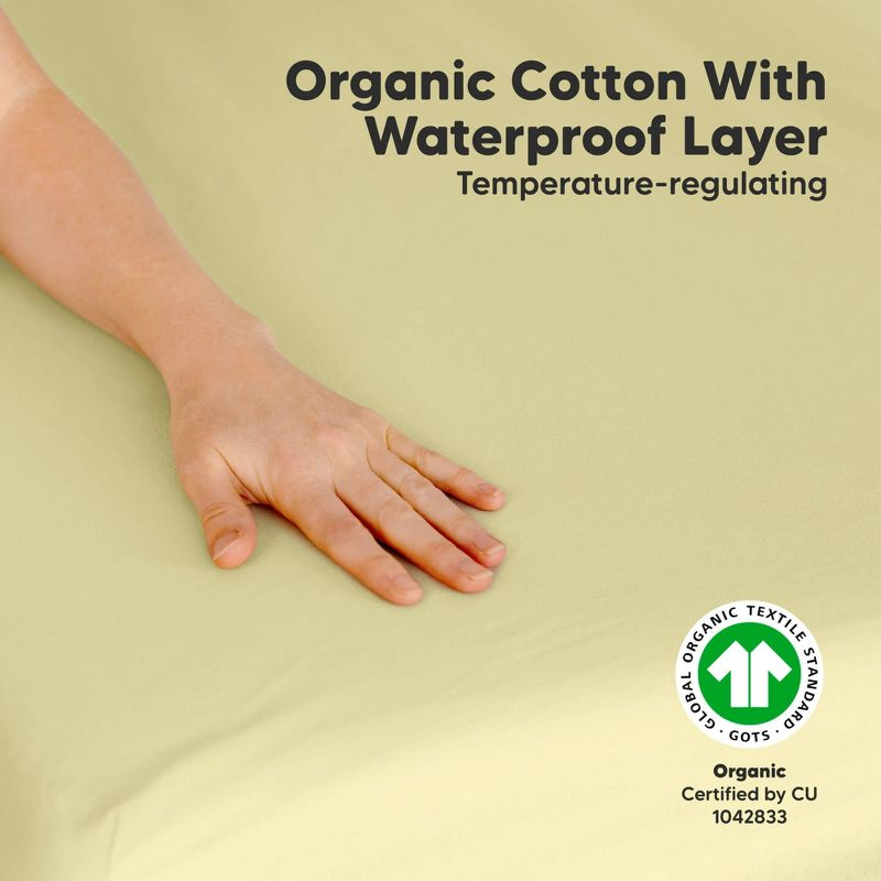 KeaBabies 2pk Soothe Waterproof Fitted Mini Crib Sheets for Girl, Boy, 100% Organic Soft Cotton Pack and Play Sheets (Oregano)