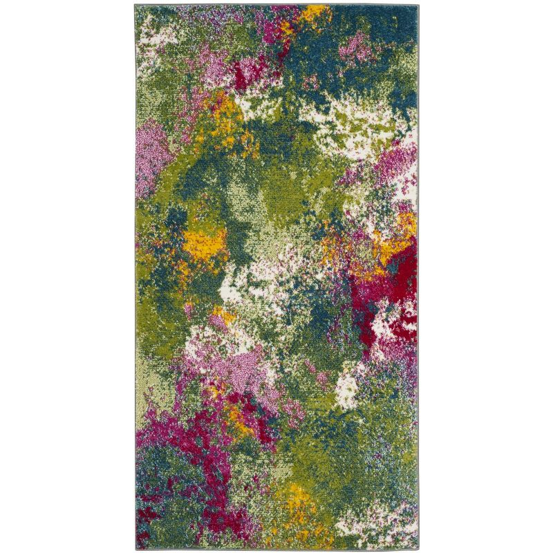 Watercolor WTC697 Power Loomed Indoor Area Rug - Green/Fuchsia - 4'x6' - Safavieh