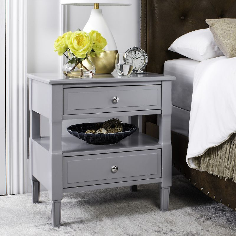 Jenson Night Stand - FOX6277C - Grey - Safavieh Couture
