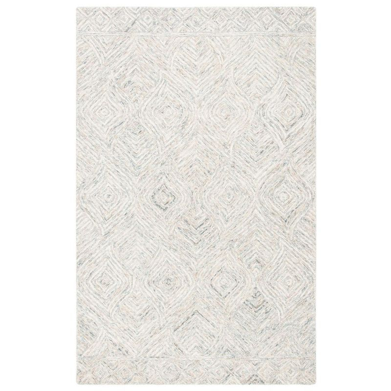 Ikat IKT703 Hand Tufted Area Rug - Beige/Grey - 4'x6' - Safavieh.