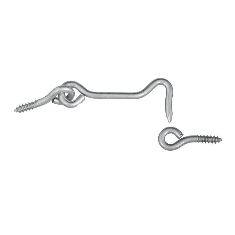 National Hardware Zinc-Plated Silver Steel 2-1/2 in. L Hook and Eye 2 pk