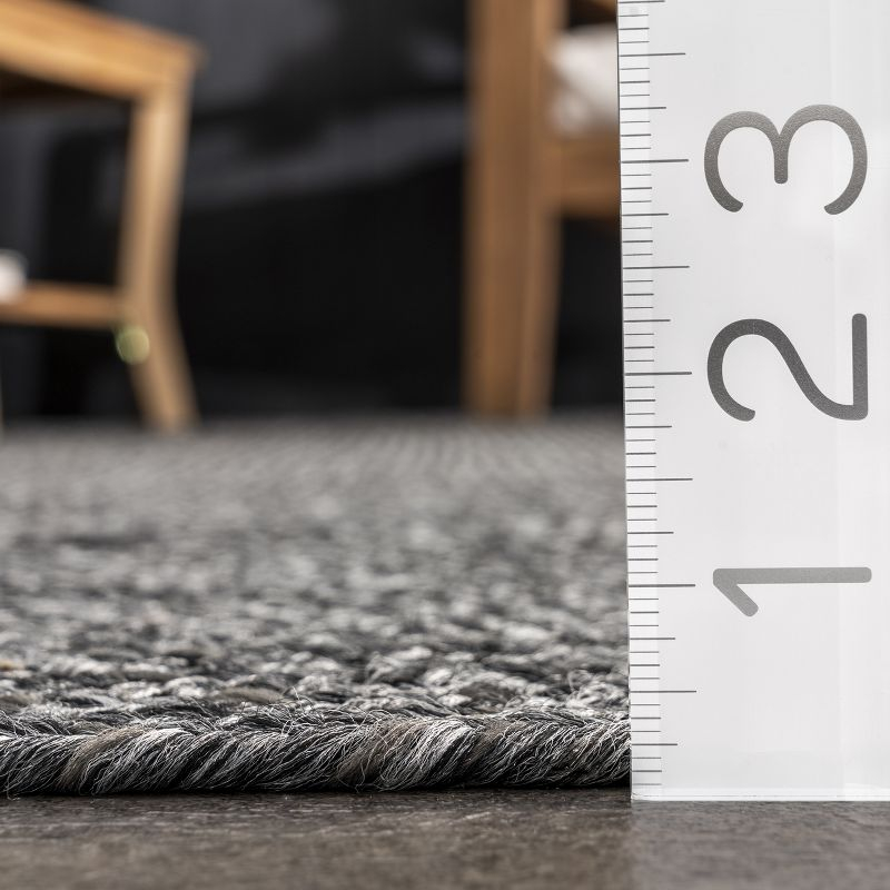 nuLOOM Wynn Braided Indoor/Outdoor Area Rug, Oval 4' x 6', Charcoal