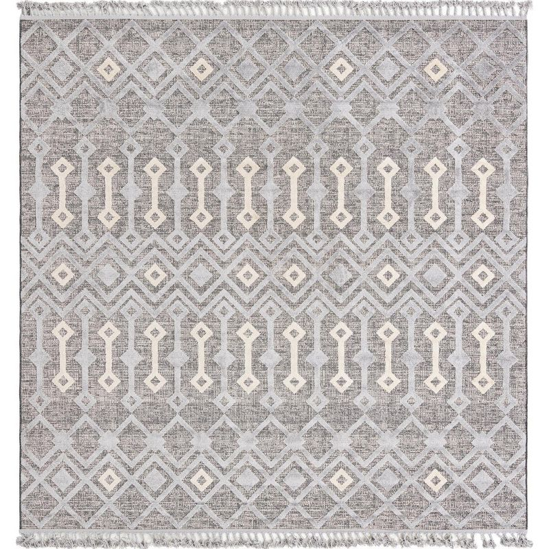 Unique Loom Arlo Collection Area Rug - Lenny (9' 10" Square Gray/Ivory)