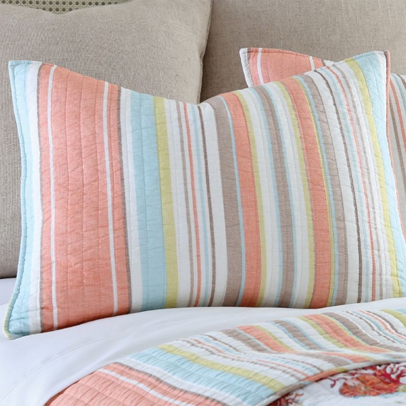 Brighton Coral Quilt Set - One Twin/Twin XL Quilt and One Standard Sham - Levtex Home